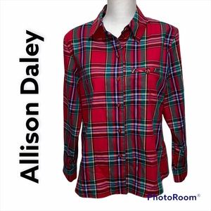 Allison Daley Petite Plaid Button Down